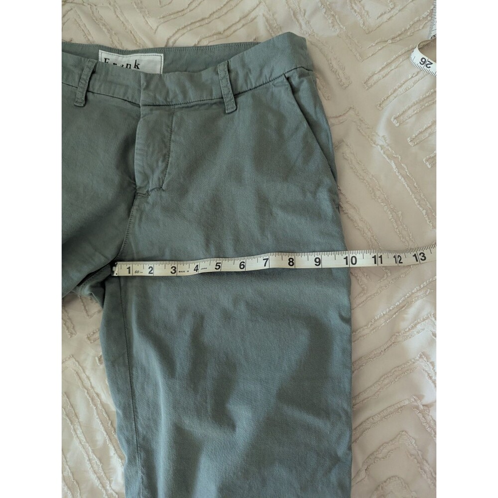 Frank & Eileen Wicklow Chino Pants Sage Green Distressed Hem Size 6 office - Picture 5 of 9